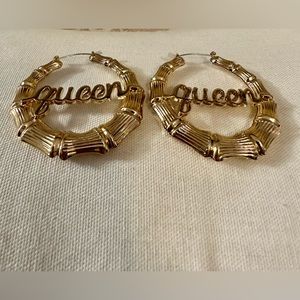 Queen Hoop Earrings-fashion earrings, larger thicker hoops